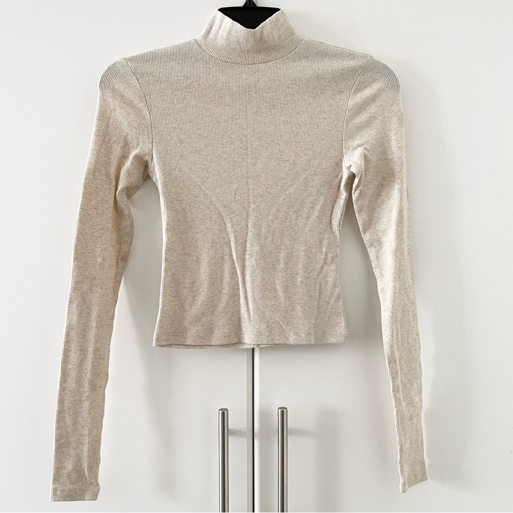American Eagle High Neck Long Sleeve Top